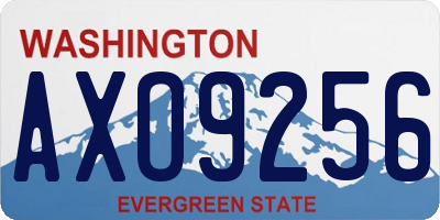 WA license plate AXO9256