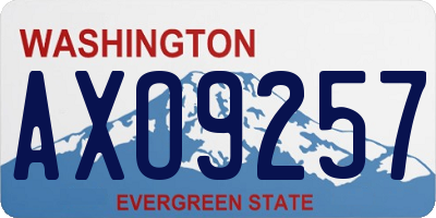WA license plate AXO9257