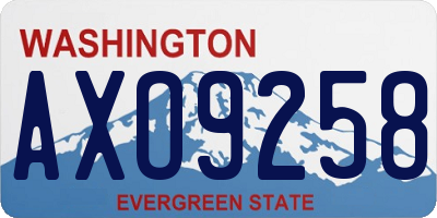 WA license plate AXO9258