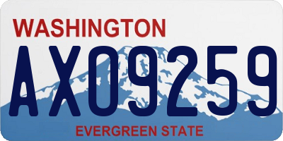 WA license plate AXO9259