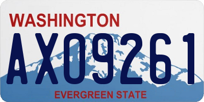 WA license plate AXO9261