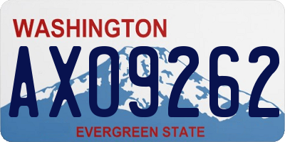 WA license plate AXO9262