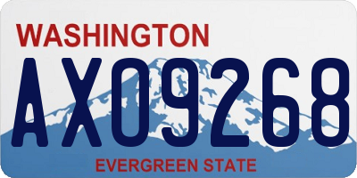 WA license plate AXO9268