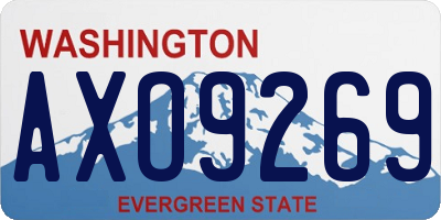 WA license plate AXO9269