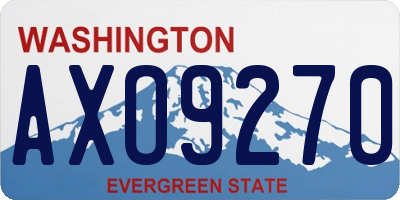 WA license plate AXO9270