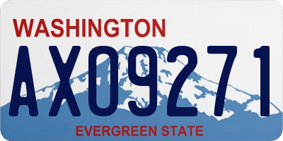 WA license plate AXO9271