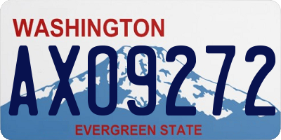 WA license plate AXO9272