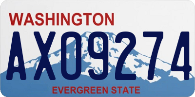 WA license plate AXO9274