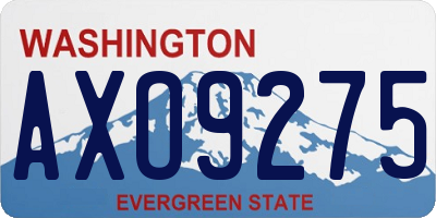 WA license plate AXO9275