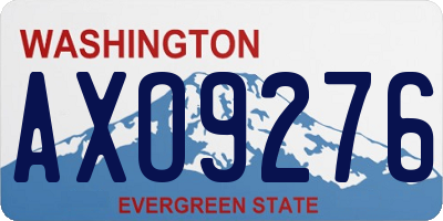 WA license plate AXO9276