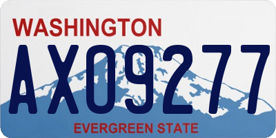 WA license plate AXO9277