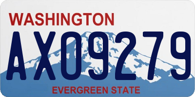 WA license plate AXO9279