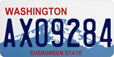 WA license plate AXO9284