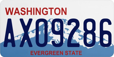 WA license plate AXO9286
