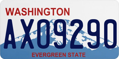 WA license plate AXO9290