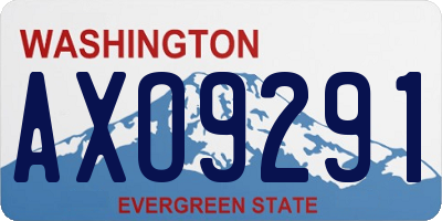 WA license plate AXO9291
