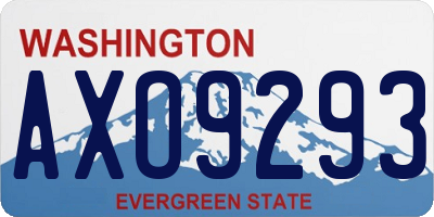 WA license plate AXO9293