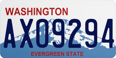 WA license plate AXO9294