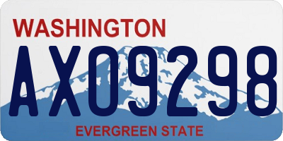 WA license plate AXO9298