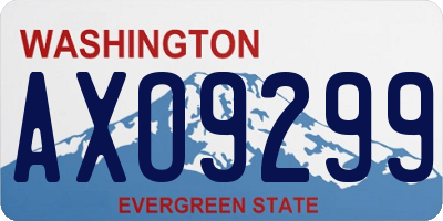 WA license plate AXO9299