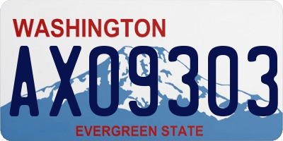 WA license plate AXO9303