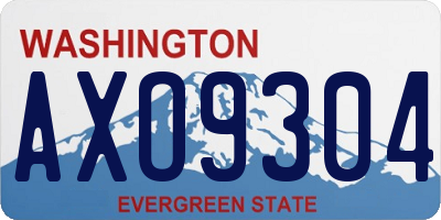 WA license plate AXO9304