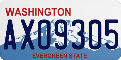 WA license plate AXO9305