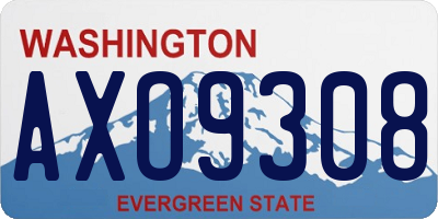 WA license plate AXO9308