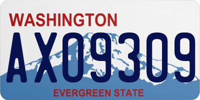 WA license plate AXO9309
