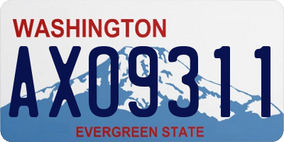 WA license plate AXO9311