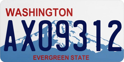 WA license plate AXO9312