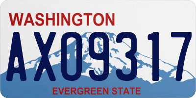 WA license plate AXO9317