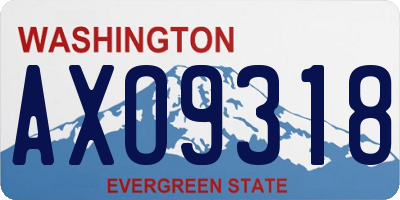 WA license plate AXO9318
