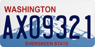 WA license plate AXO9321