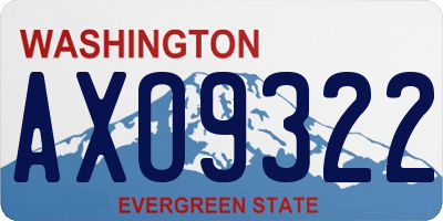 WA license plate AXO9322