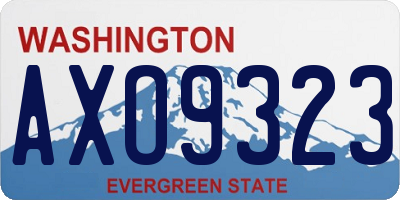WA license plate AXO9323