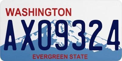 WA license plate AXO9324