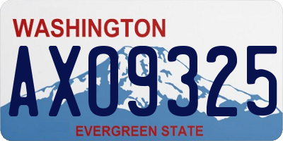 WA license plate AXO9325