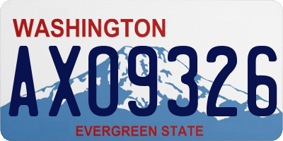 WA license plate AXO9326