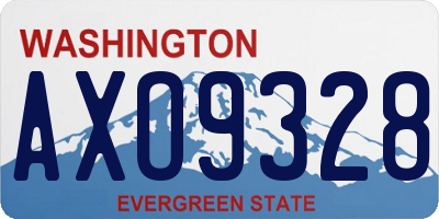 WA license plate AXO9328