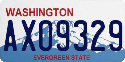 WA license plate AXO9329