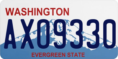 WA license plate AXO9330