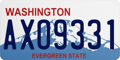 WA license plate AXO9331