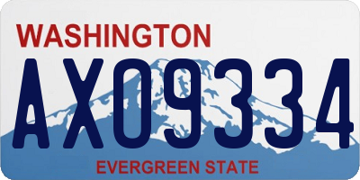 WA license plate AXO9334