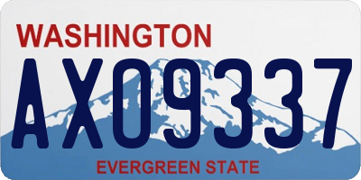 WA license plate AXO9337