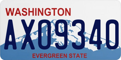 WA license plate AXO9340