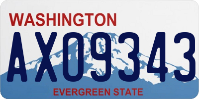 WA license plate AXO9343