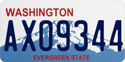 WA license plate AXO9344