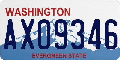 WA license plate AXO9346