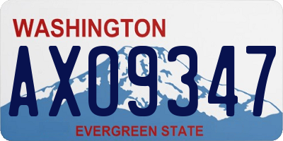 WA license plate AXO9347